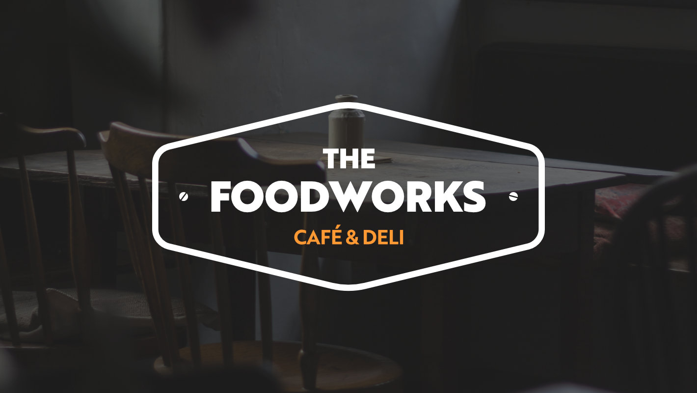 The final The Foodworks logo on a darker background